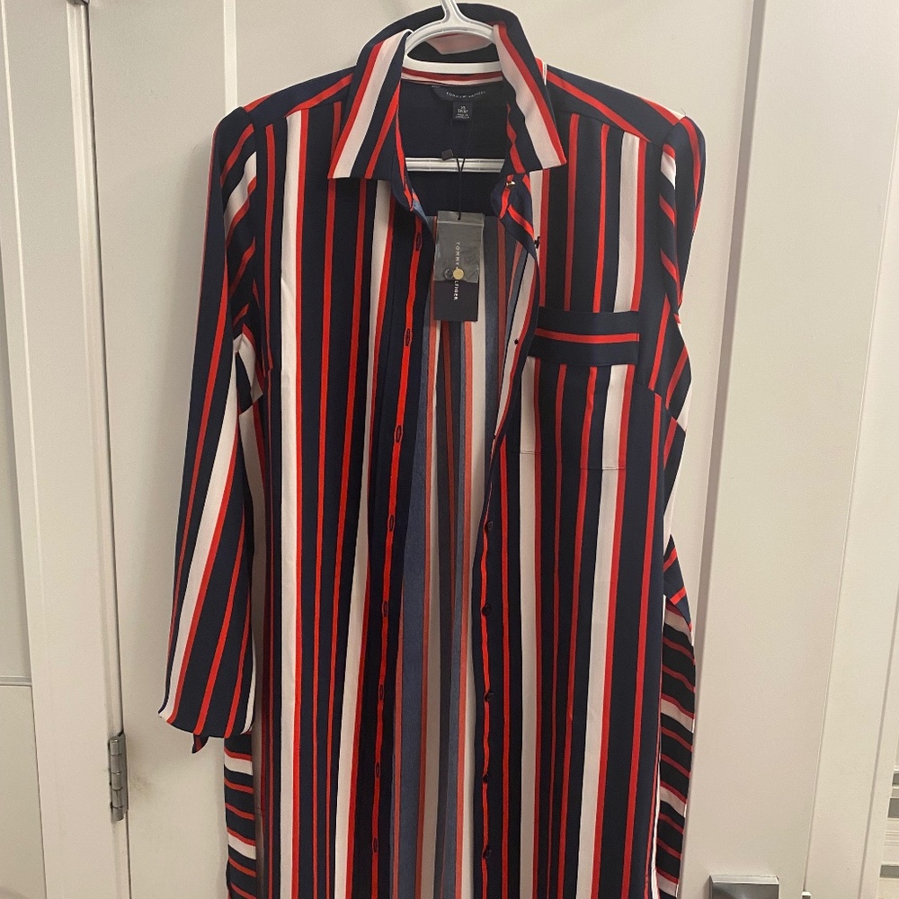 BNWT Striped  BeltedShirt Dress